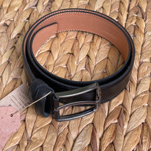 Load image into Gallery viewer, Handmade Genuine Leather Belt – The Ultimate Official Gift for Men- Black