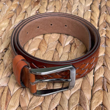 Load image into Gallery viewer, Handmade Genuine Leather Belt – The Ultimate Official Gift for Men- Light Brown