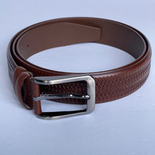 Load image into Gallery viewer, Handmade Genuine Leather Belt - Woven Pattern – The Ultimate Official Gift for Men- Color: Brown