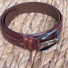 Load image into Gallery viewer, Handmade Genuine Leather Belt - Woven Pattern – The Ultimate Official Gift for Men- Color: Brown