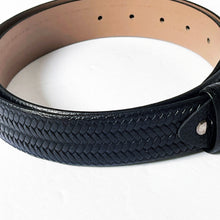 Load image into Gallery viewer, Handmade Genuine Leather Belt - Woven Pattern – The Ultimate Official Gift for Men- Color: Black