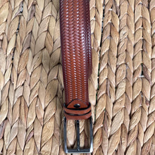 Load image into Gallery viewer, Handmade Genuine Leather Belt , Woven Pattern – The Ultimate Official Gift for Men- Color: Brick Brown