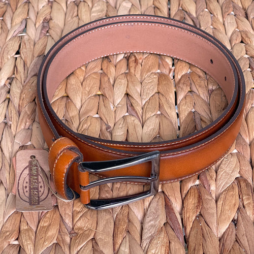 Handmade Genuine Leather Belt , Plain – The Ultimate Official Gift for Men- Color: Brick