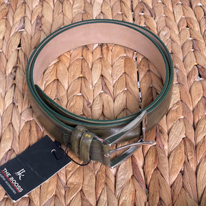 Handmade Genuine Leather Belt , Plain – The Ultimate Official Gift for Men or Women- Color: Olive