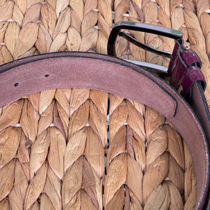 Handmade Genuine Varnish Leather Belt – The Ultimate Official Gift for Women & Men- Color: Purple