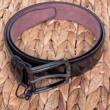 Load image into Gallery viewer, Handmade Genuine Varnish Leather Belt – The Ultimate Official Gift for Men- Color: Black