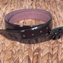 Load image into Gallery viewer, Handmade Genuine Varnish Leather Belt – The Ultimate Official Gift for Men- Color: Black