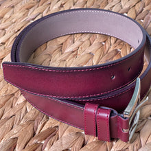 Load image into Gallery viewer, Handmade Leather Belt – The Ultimate Official Gift for Women &amp; Men - Color: Burgundy