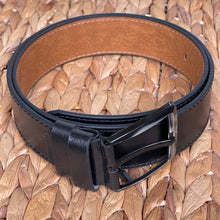 Load image into Gallery viewer, Handmade Leather Belt – The Ultimate Official Gift for Men - Color: Black