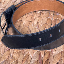 Load image into Gallery viewer, Handmade Leather Belt – The Ultimate Official Gift for Men - Color: Black