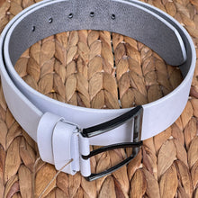 Load image into Gallery viewer, Handmade Leather Belt – The Ultimate Official Gift for Women &amp; Men - Color: White