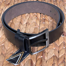 Load image into Gallery viewer, Handmade Leather Belt – The Ultimate Official Gift for Men - Color: Black