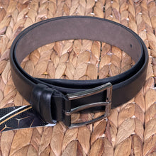 Load image into Gallery viewer, Handmade Leather Belt – The Ultimate Official Gift for Men - Color: Black