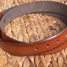 Load image into Gallery viewer, Handmade Leather Belt – The Ultimate Official Gift for Men - Color: Light Brown