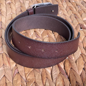 Handmade Genuine Leather Belt , Plain – The Ultimate Official Gift for Men- Color: Brown