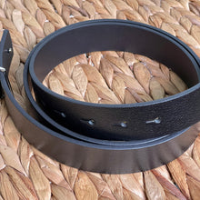 Load image into Gallery viewer, Handmade Genuine Leather Belt , Plain – The Ultimate Official Gift for Men- Color: Black