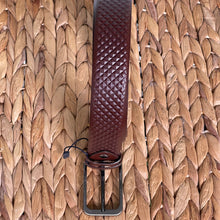 Load image into Gallery viewer, Handmade Genuine Leather Belt , Geometric Pattern – The Ultimate Official Gift for Men- Color: Brown