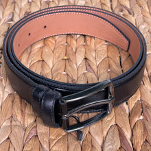 Load image into Gallery viewer, Handmade Genuine Leather Belt , Textured – The Ultimate Official Gift for Men- Color: Black