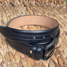 Load image into Gallery viewer, Handmade Genuine Leather Belt, Embroidered Design – Golf Belt - Color: Black