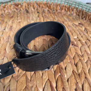 Handmade Real Thick Leather Belt - Textured - The Best Gift for Men - Color: Black, Size: 42