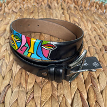 Load image into Gallery viewer, Handmade Real Leather Belt with Special Permanent Modern Painting - Color:Black, Size: 46