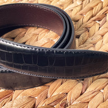 Load image into Gallery viewer, Handmade Leather Belt – The Ultimate Official Gift for Men - Black - Style 1