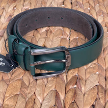 Load image into Gallery viewer, Handmade Genuine Leather Belt – Solid Green- The Ultimate Official Gift for women or Men, Size: 42