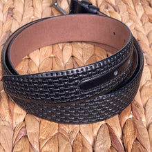 Load image into Gallery viewer, Handmade Genuine Leather Belt – Woven Pattern- The Ultimate Official Gift for Men - Black, Size: 40-42