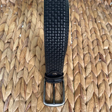 Load image into Gallery viewer, Handmade Genuine Leather Belt – Woven Pattern- The Ultimate Official Gift for Men - Black, Size: 40-42