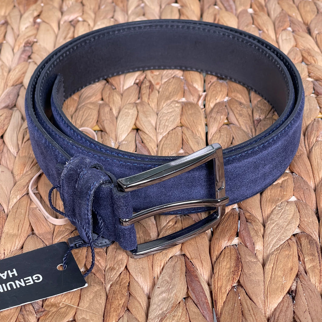 Handmade Genuine Suede Leather Belt – Navy Blue - The Ultimate Official Gift for Men or Women - Size: 36