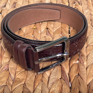 Handmade Real Leather Belt – Chameleons Skin Pattern - The Ultimate Official Gift for Men - Size: 36