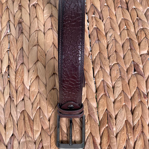 Handmade Real Leather Belt – Chameleons Skin Pattern - The Ultimate Official Gift for Men - Size: 36