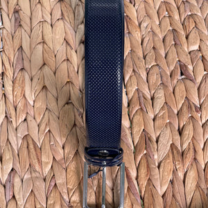 Handmade Real Leather Belt – Dotted Pattern - The Ultimate Official Gift for Men - Dark Blue, Size: 44