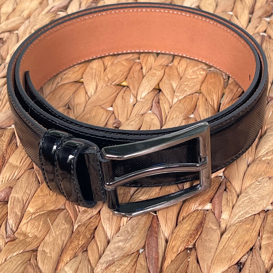 Handmade Real Leather Belt – Dotted Pattern - The Ultimate Official Gift for Men - Black, Size: 34