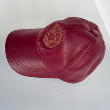 Load image into Gallery viewer, Unisex Real Leather Adjustable Sports Hat With an Embroidery of Versace logo - Red