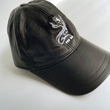 Load image into Gallery viewer, Unisex Real Leather Adjustable Sports Hat With an Embroidery of a Sama Dancer - Black