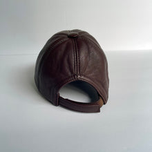 Load image into Gallery viewer, Unisex Real Leather Adjustable Sports Hat With an Embroidery of Nike sign - Brown