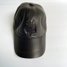 Load image into Gallery viewer, Unisex Real Leather Adjustable Sports Hat With an Embroidery of a Sama Dancer - Black 2