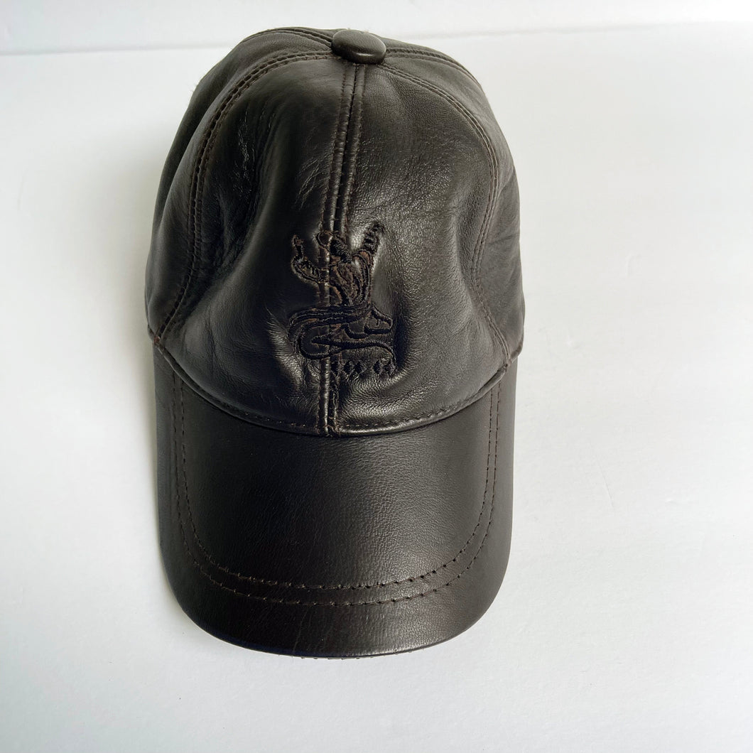 Unisex Real Leather Adjustable Sports Hat With an Embroidery of a Sama Dancer - Black 2