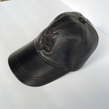 Load image into Gallery viewer, Unisex Real Leather Adjustable Sports Hat With an Embroidery of a Sama Dancer - Black 2