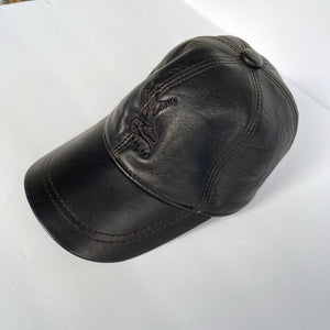 Unisex Real Leather Adjustable Sports Hat With an Embroidery of a Sama Dancer - Black 2