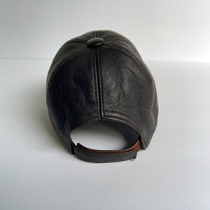 Unisex Real Leather Adjustable Sports Hat With an Embroidery of a Sama Dancer - Black 2