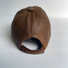 Load image into Gallery viewer, Unisex Real Leather Adjustable Sports Hat With an Embroidery of a Sama Dancer - Brown