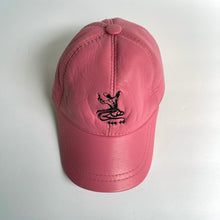 Load image into Gallery viewer, Unisex Real Leather Adjustable Sports Hat With an Embroidery of a Sama Dancer - Pink