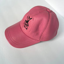 Load image into Gallery viewer, Unisex Real Leather Adjustable Sports Hat With an Embroidery of a Sama Dancer - Pink