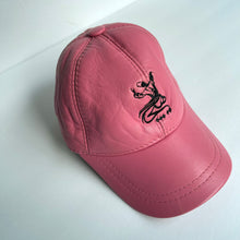 Load image into Gallery viewer, Unisex Real Leather Adjustable Sports Hat With an Embroidery of a Sama Dancer - Pink