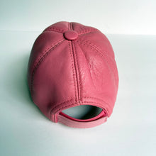 Load image into Gallery viewer, Unisex Real Leather Adjustable Sports Hat With an Embroidery of a Sama Dancer - Pink