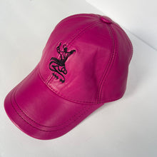 Load image into Gallery viewer, Unisex Real Leather Adjustable Sports Hat With an Embroidery of a Sama Dancer - Hot Pink