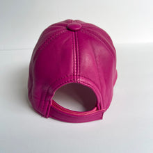 Load image into Gallery viewer, Unisex Real Leather Adjustable Sports Hat With an Embroidery of a Sama Dancer - Hot Pink