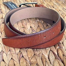 Load image into Gallery viewer, Handmade Genuine Leather Belt - Baby Chameleon Pattern – The Ultimate Official Gift for Men- Color: Brick Brown